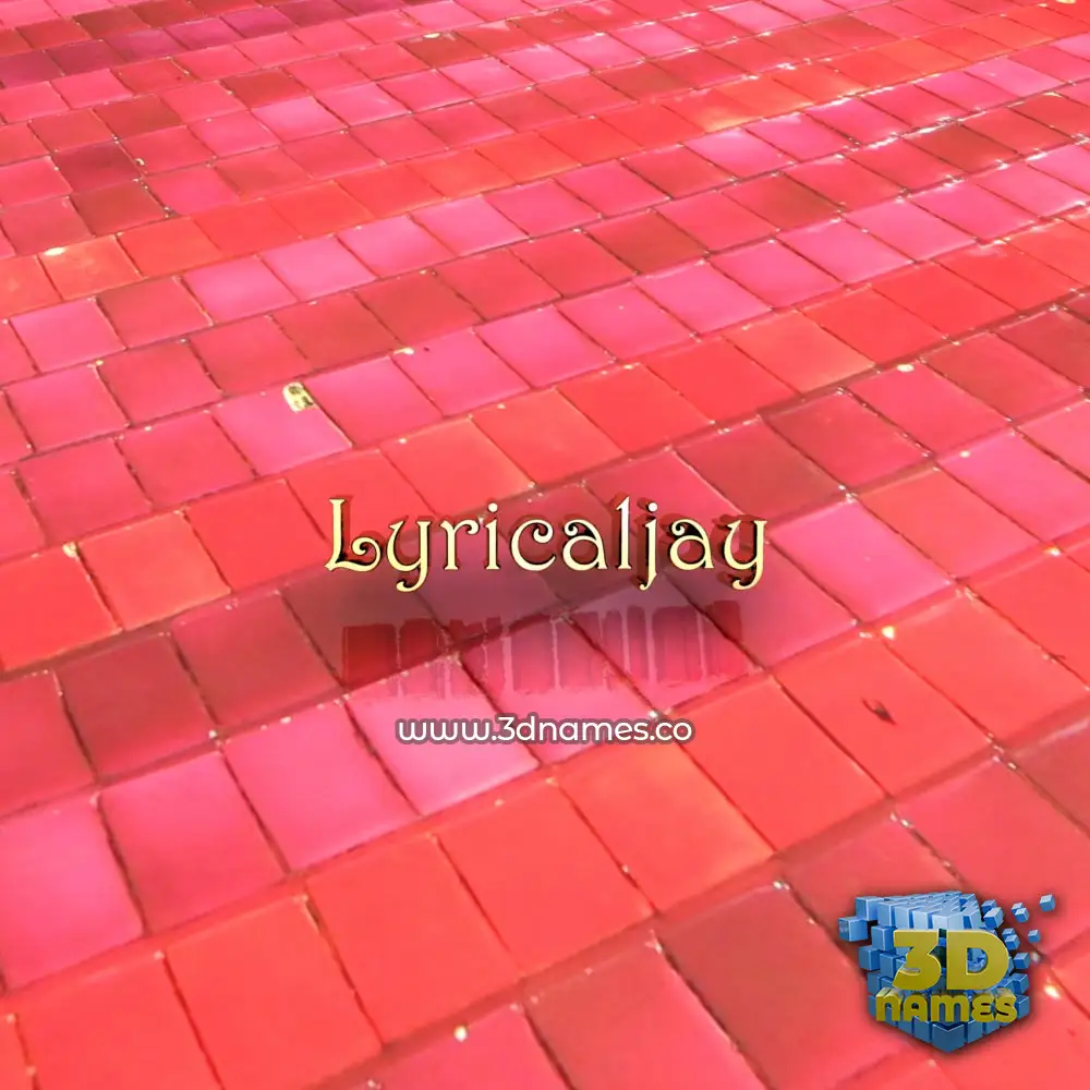 lyricaljay in Red Tiles style - 3D name wallpaper