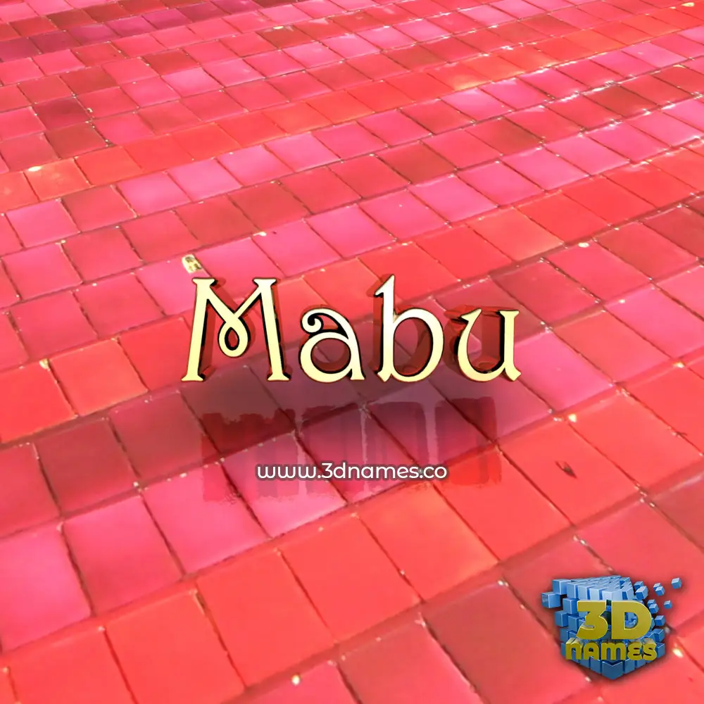 mabu in Red Tiles style - 3D name wallpaper