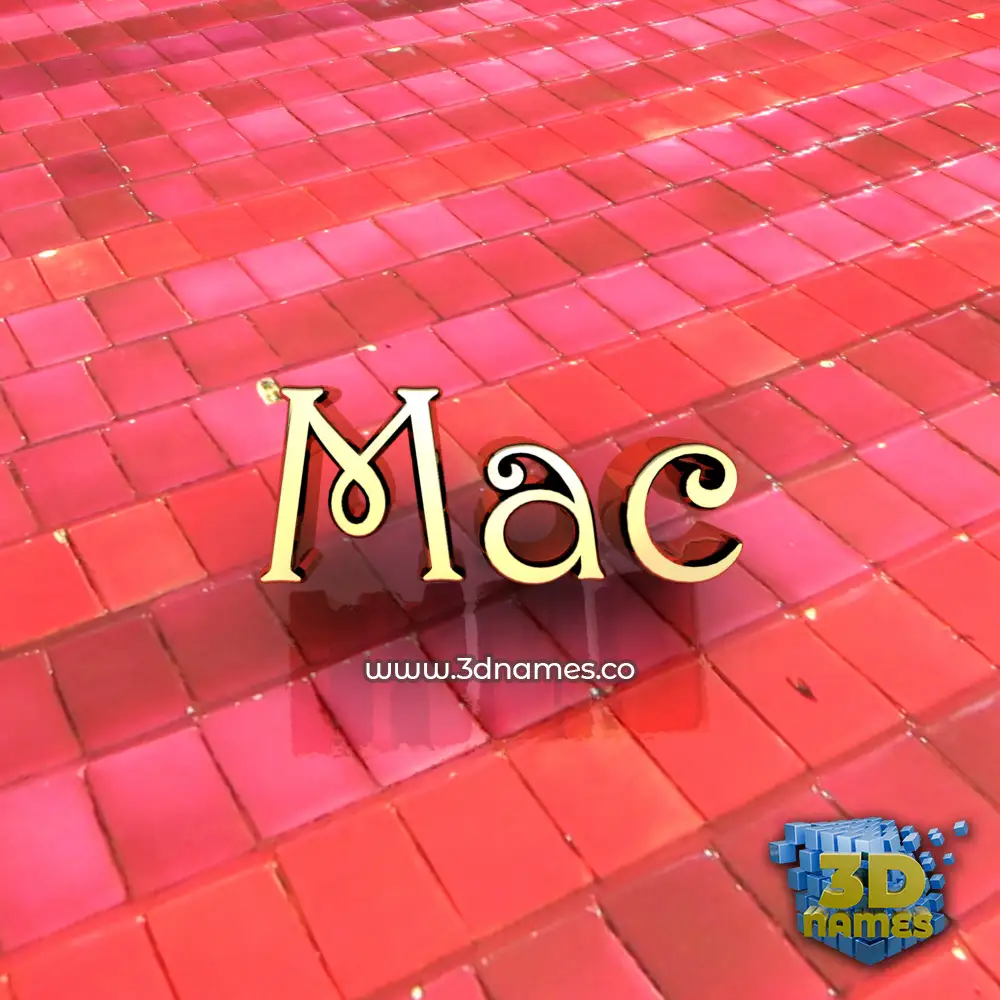mac in Red Tiles style - 3D name wallpaper