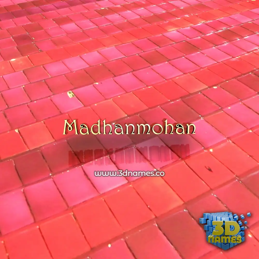 madhanmohan in Red Tiles style - 3D name wallpaper