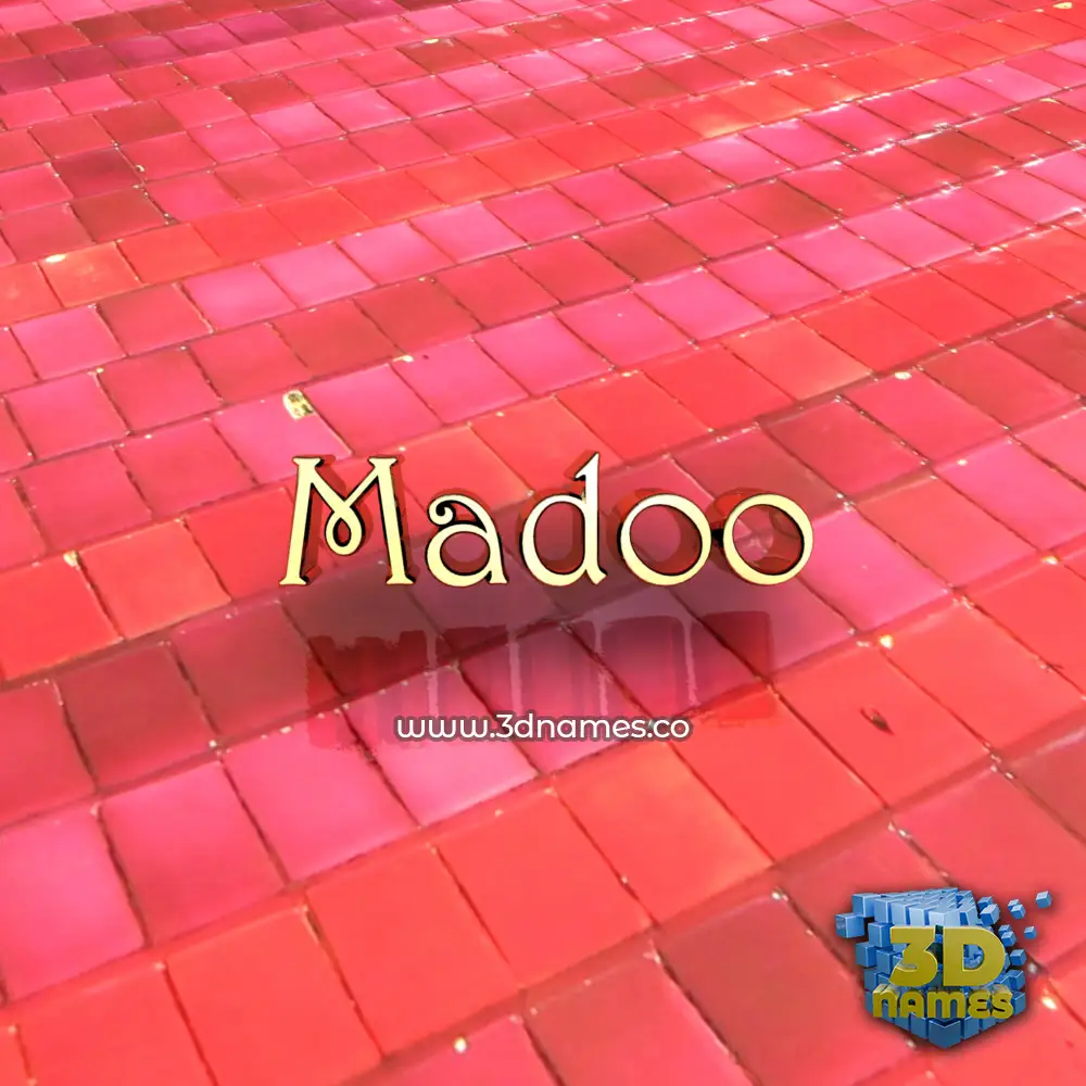 madoo in Red Tiles style - 3D name wallpaper