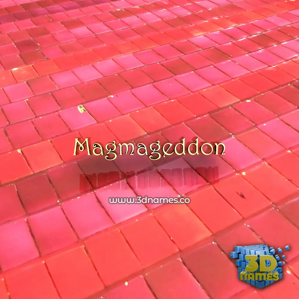 magmageddon in Red Tiles style - 3D name wallpaper