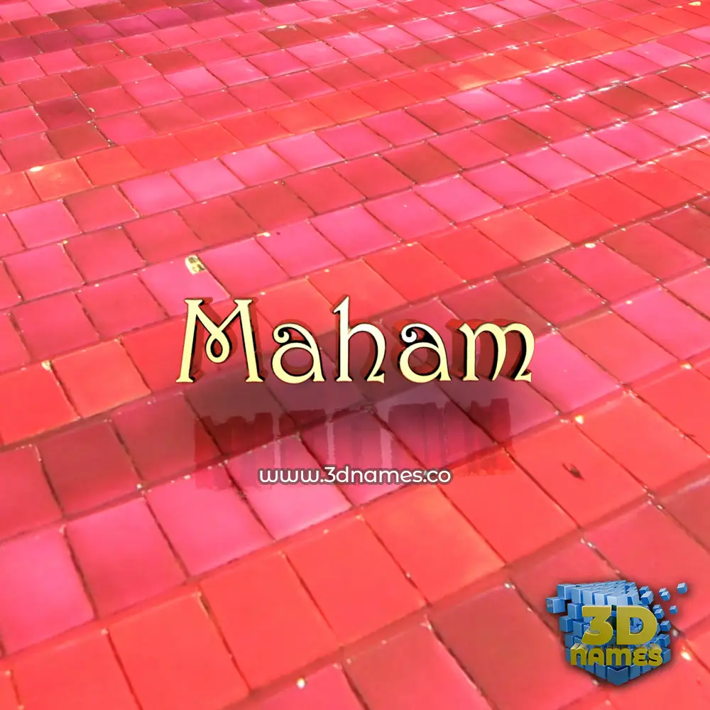 maham in Red Tiles style - 3D name wallpaper