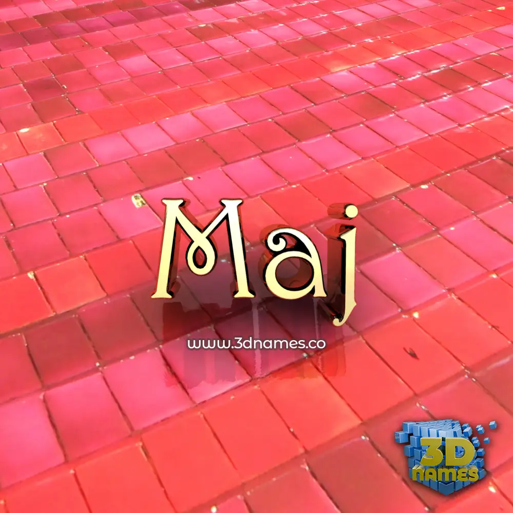 maj in Red Tiles style - 3D name wallpaper