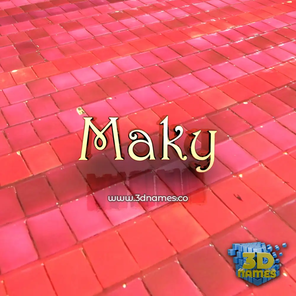 maky in Red Tiles style - 3D name wallpaper