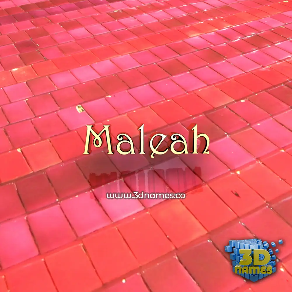 maleah in Red Tiles style - 3D name wallpaper
