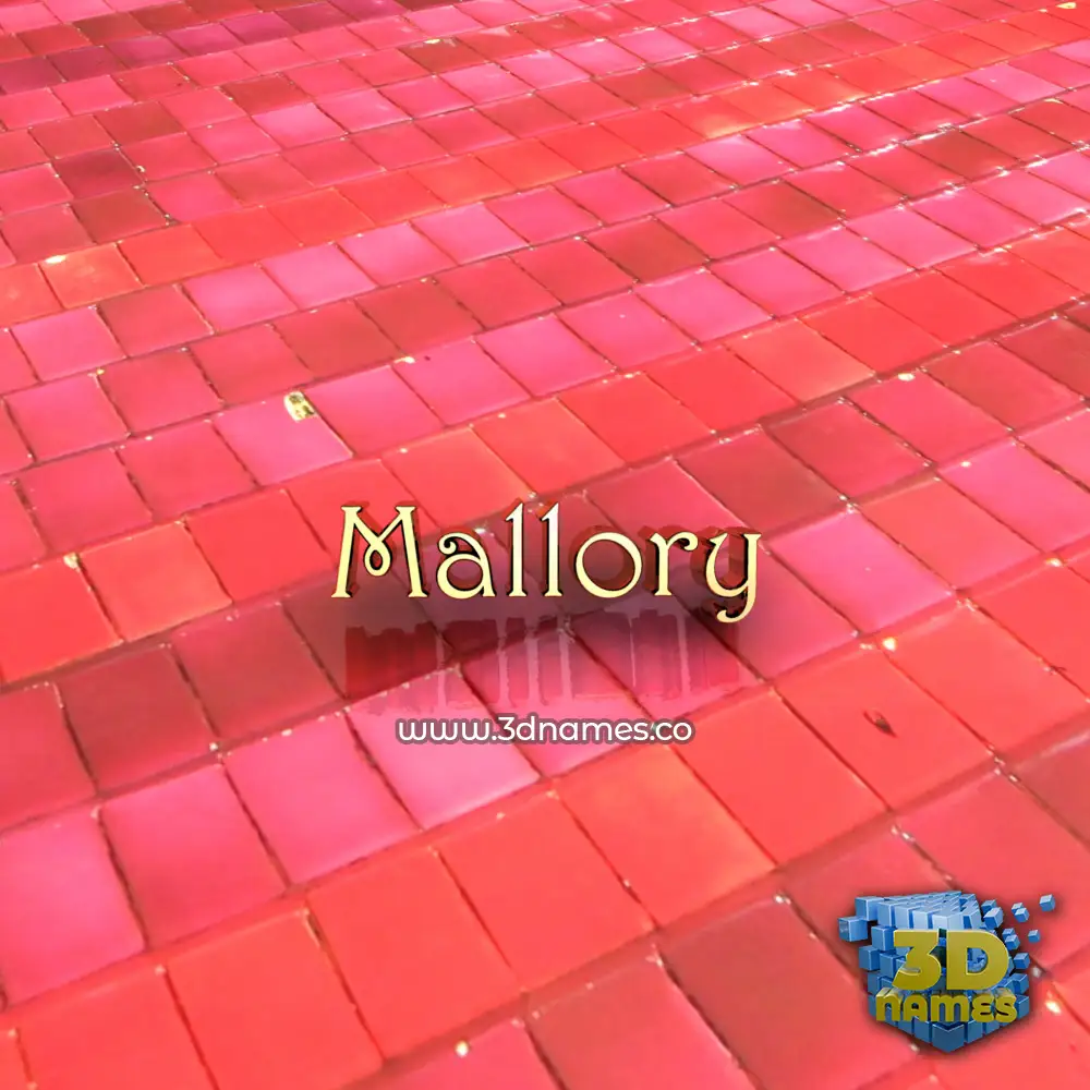 mallory in Red Tiles style - 3D name wallpaper