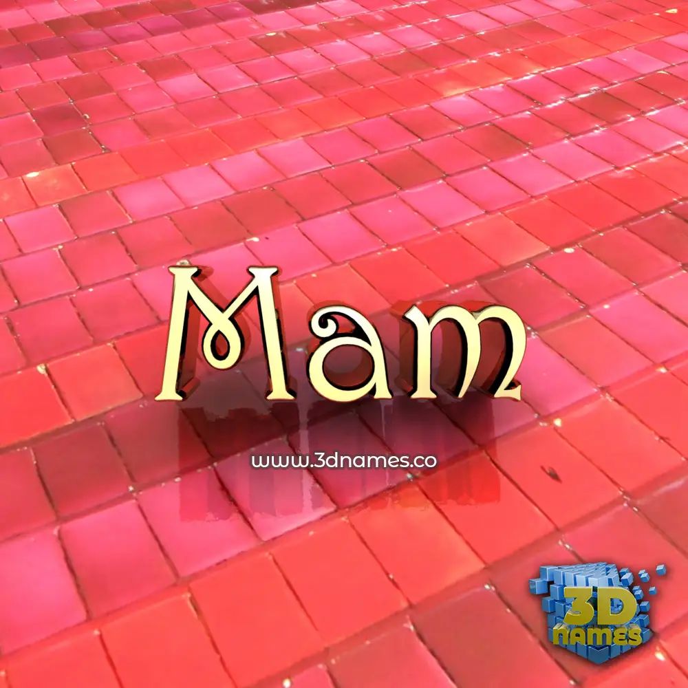 mam in Red Tiles style - 3D name wallpaper