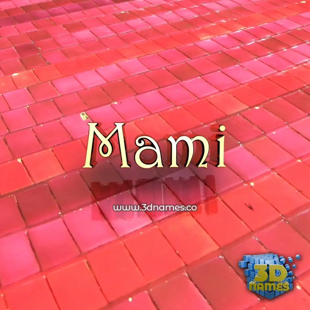 mami in Red Tiles style - 3D name wallpaper