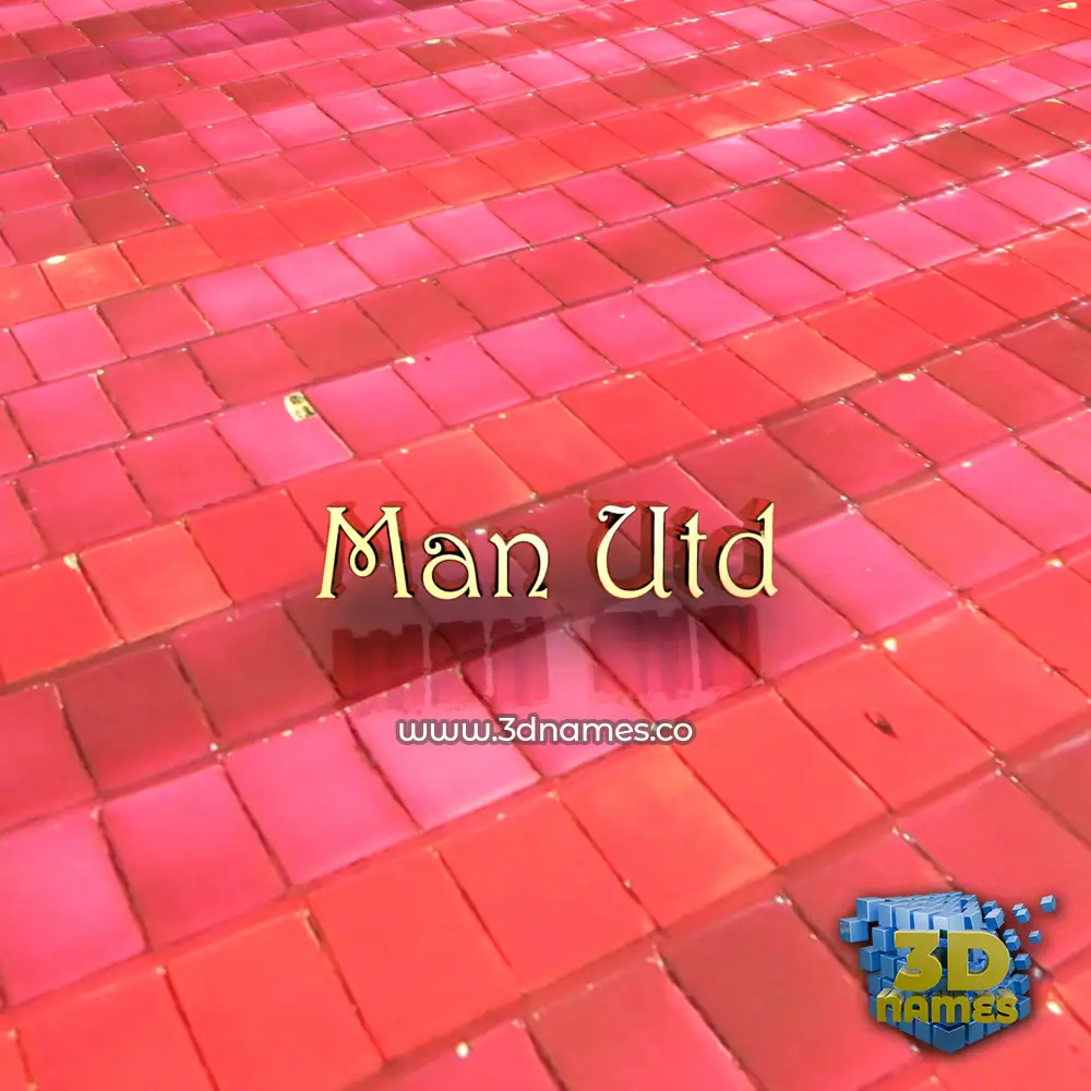 man utd in Red Tiles style - 3D name wallpaper