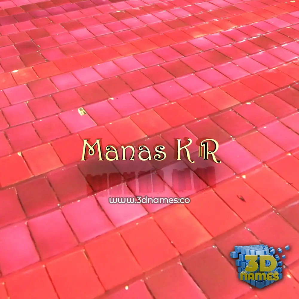manas k r in Red Tiles style - 3D name wallpaper
