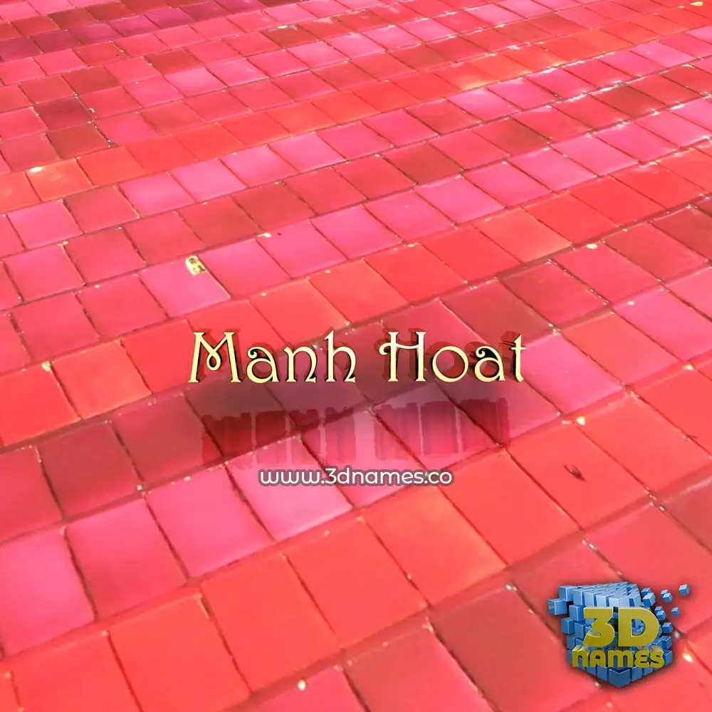 manh hoat in Red Tiles style - 3D name wallpaper