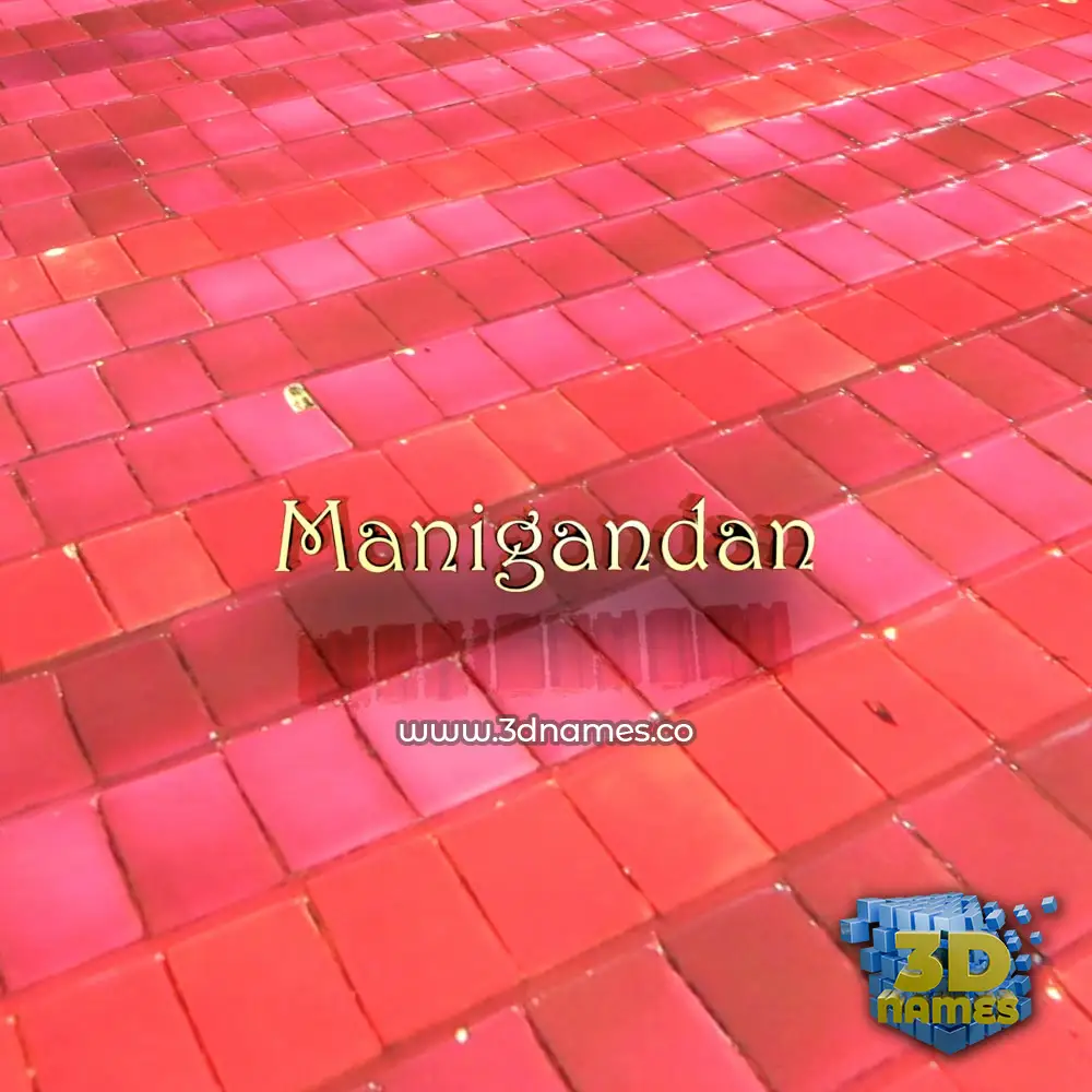 manigandan in Red Tiles style - 3D name wallpaper