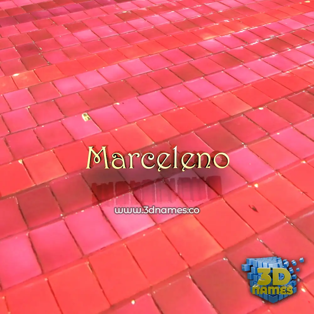 marceleno in Red Tiles style - 3D name wallpaper