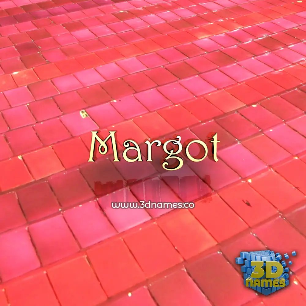 margot in Red Tiles style - 3D name wallpaper