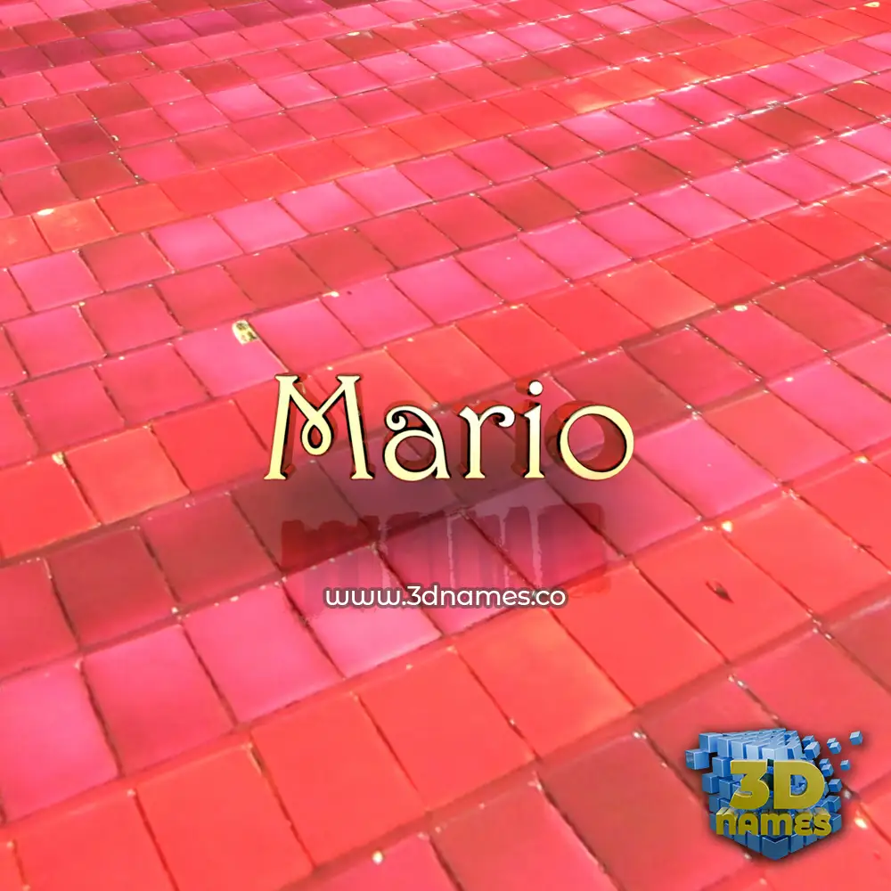 mario in Red Tiles style - 3D name wallpaper
