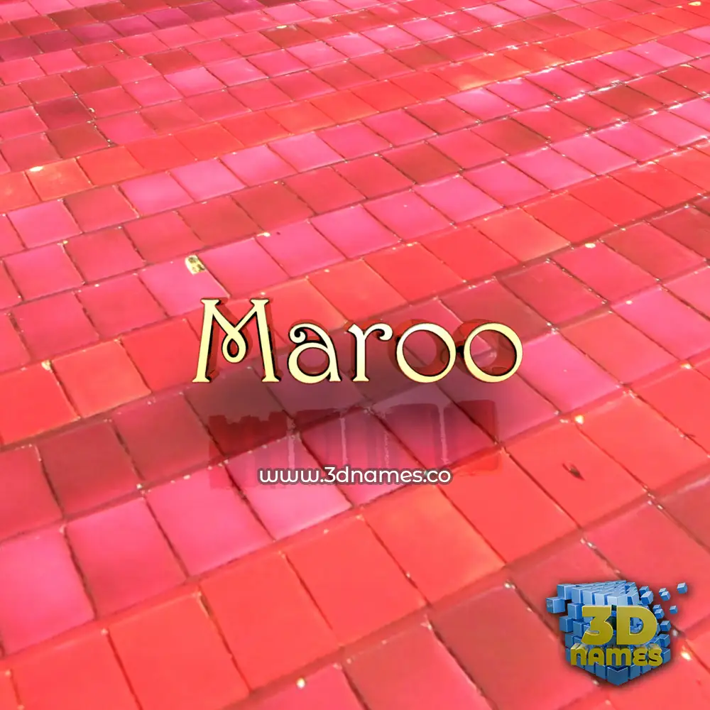maroo in Red Tiles style - 3D name wallpaper