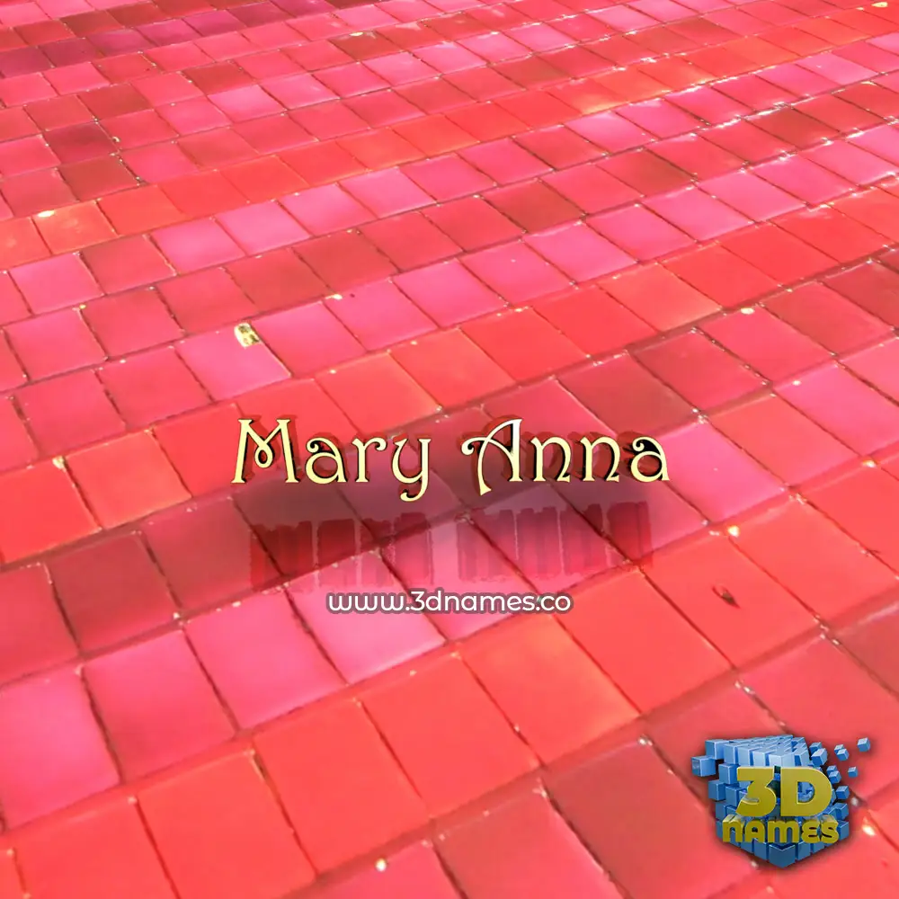 mary anna in Red Tiles style - 3D name wallpaper
