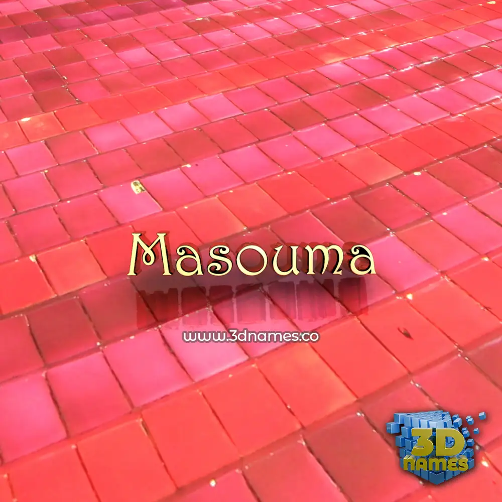 masouma in Red Tiles style - 3D name wallpaper