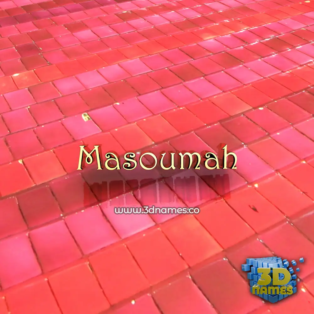 masoumah in Red Tiles style - 3D name wallpaper