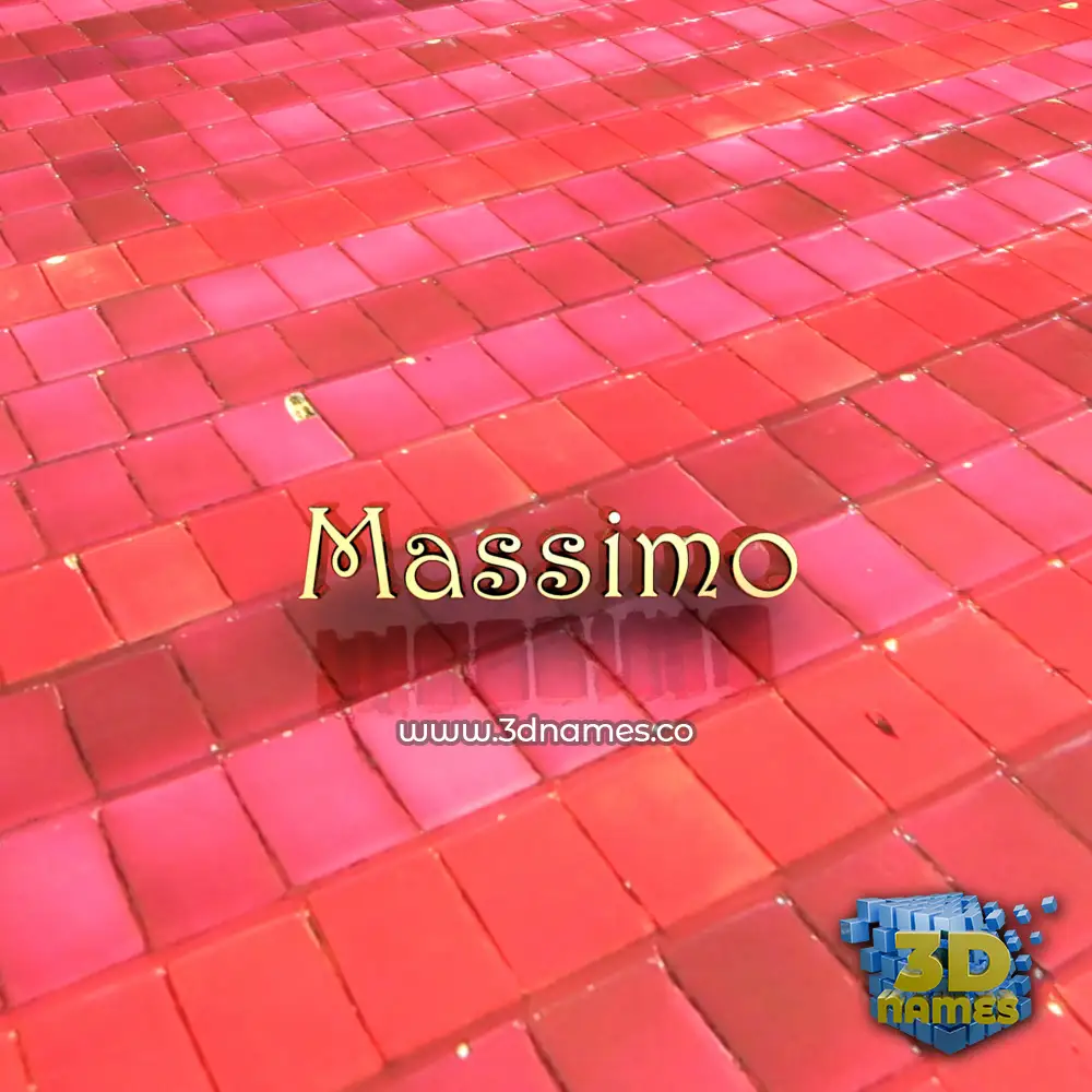 massimo in Red Tiles style - 3D name wallpaper