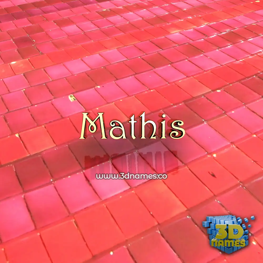 mathis in Red Tiles style - 3D name wallpaper