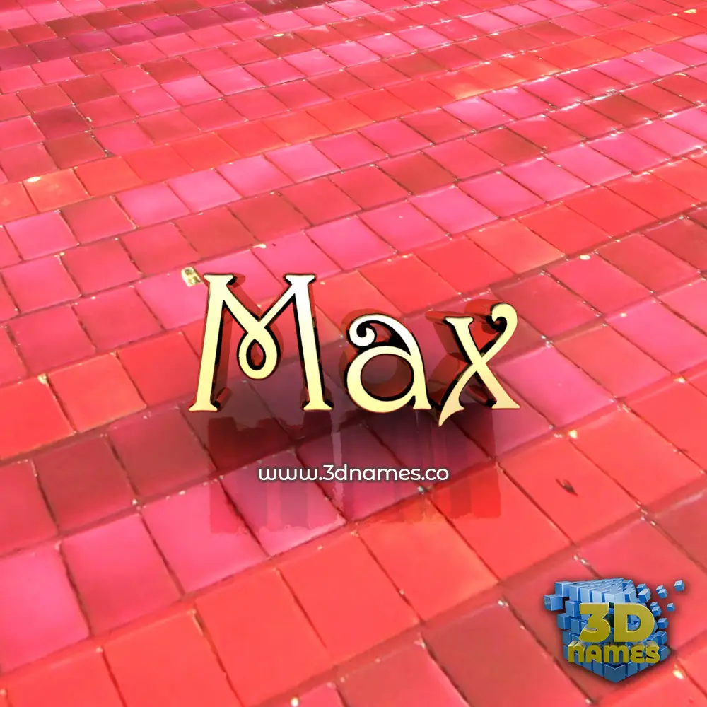 max in Red Tiles style - 3D name wallpaper