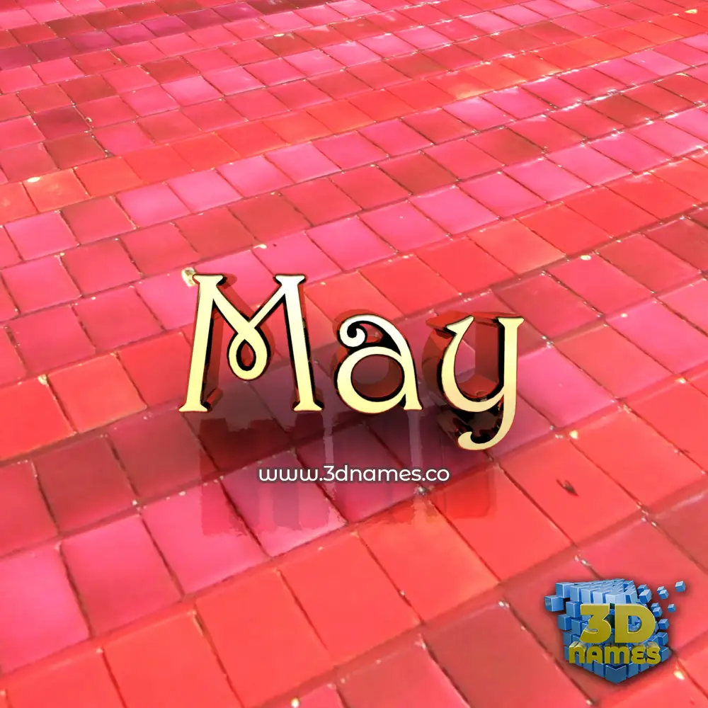may in Red Tiles style - 3D name wallpaper