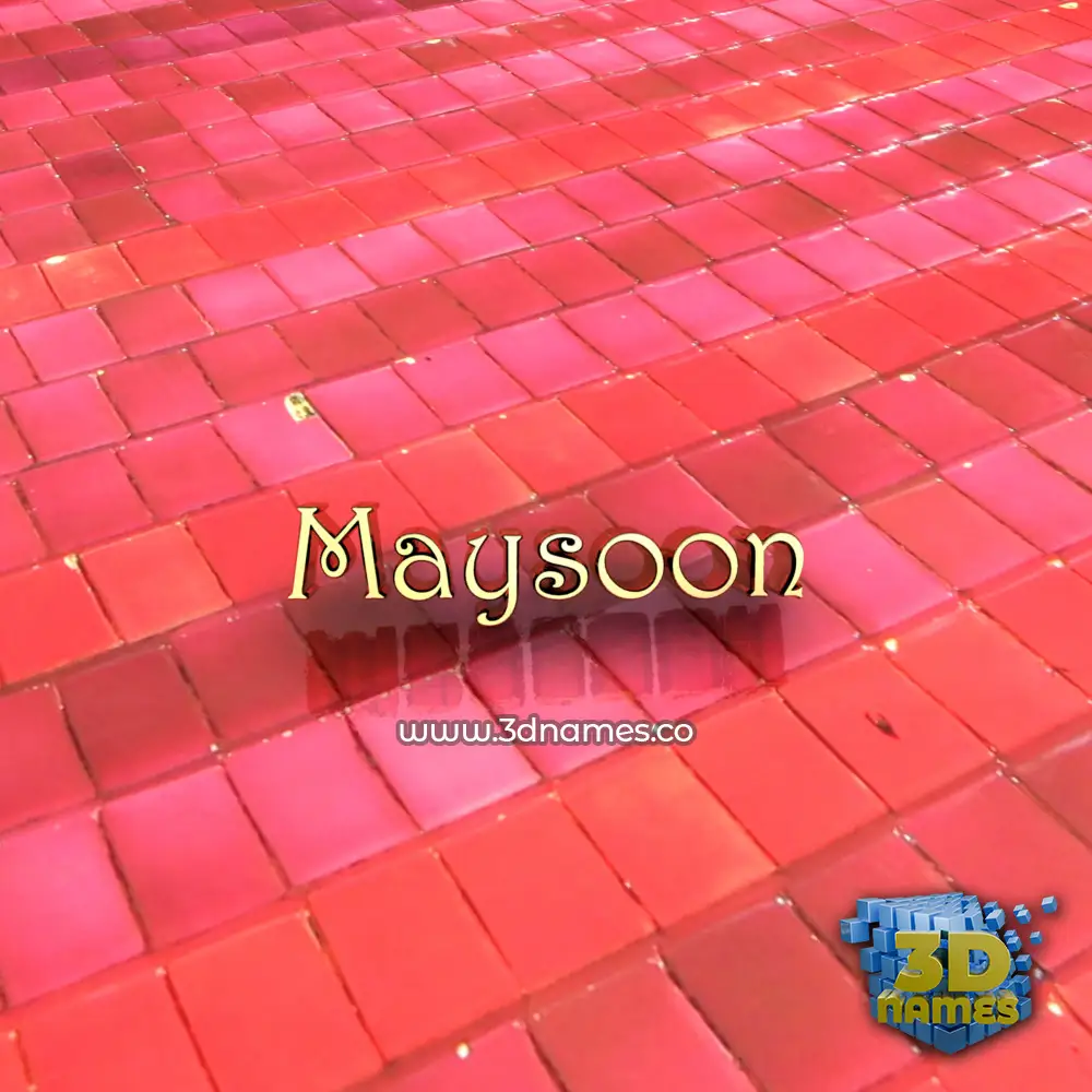 maysoon in Red Tiles style - 3D name wallpaper