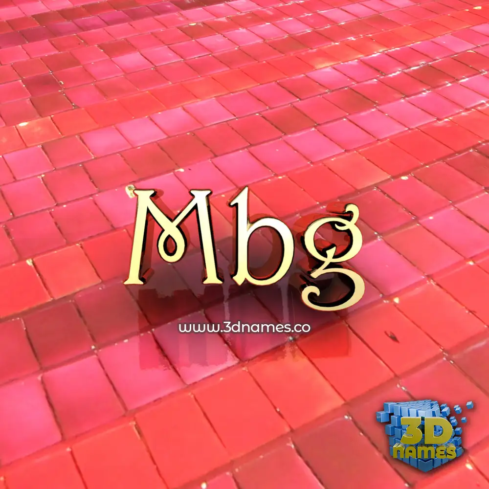mbg in Red Tiles style - 3D name wallpaper