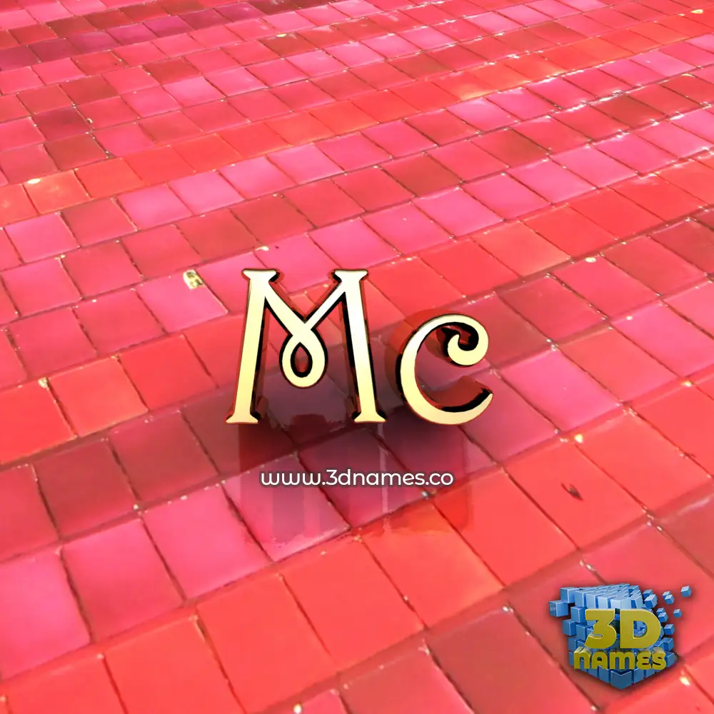 mc in Red Tiles style - 3D name wallpaper