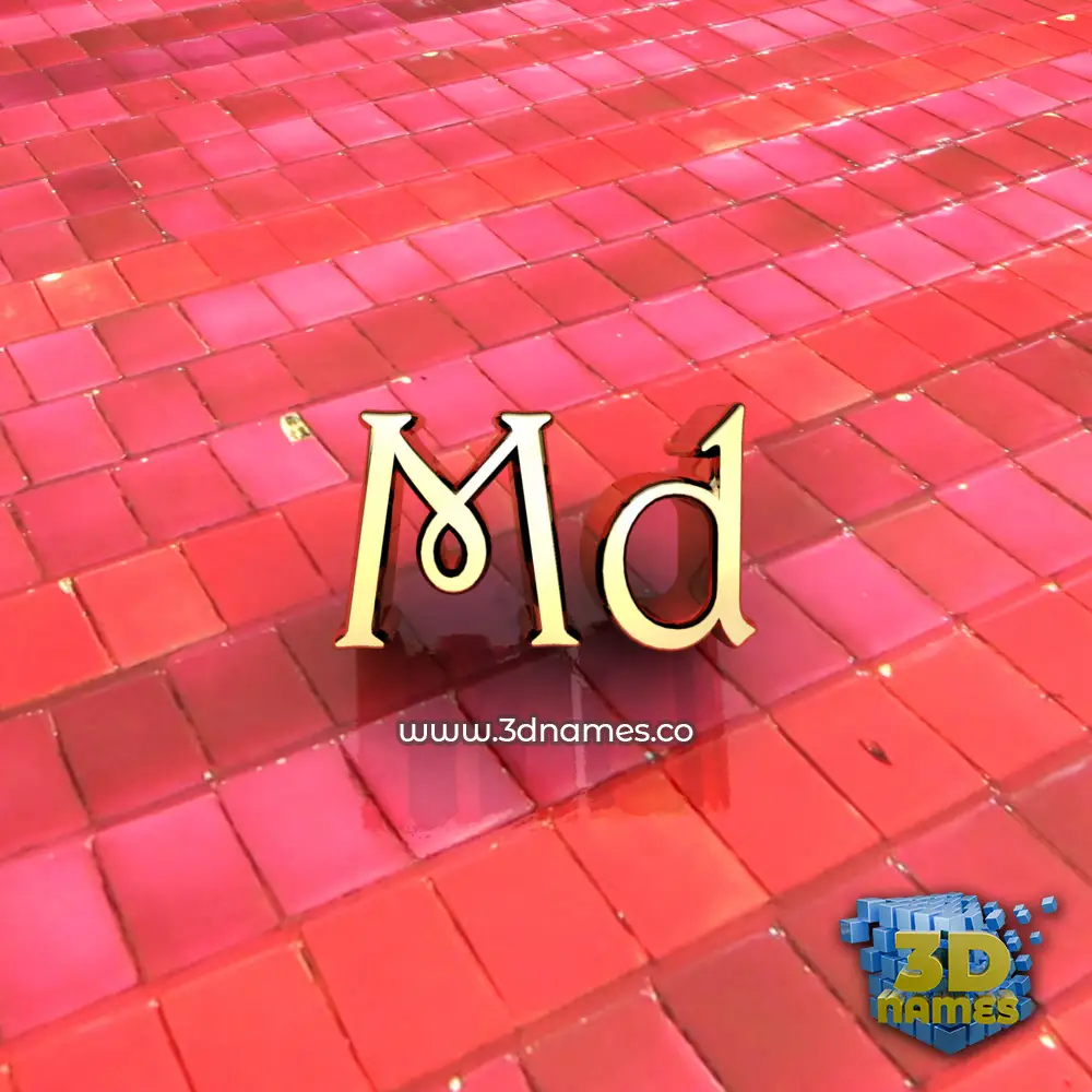 md in Red Tiles style - 3D name wallpaper