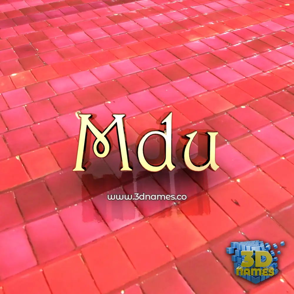 mdu in Red Tiles style - 3D name wallpaper