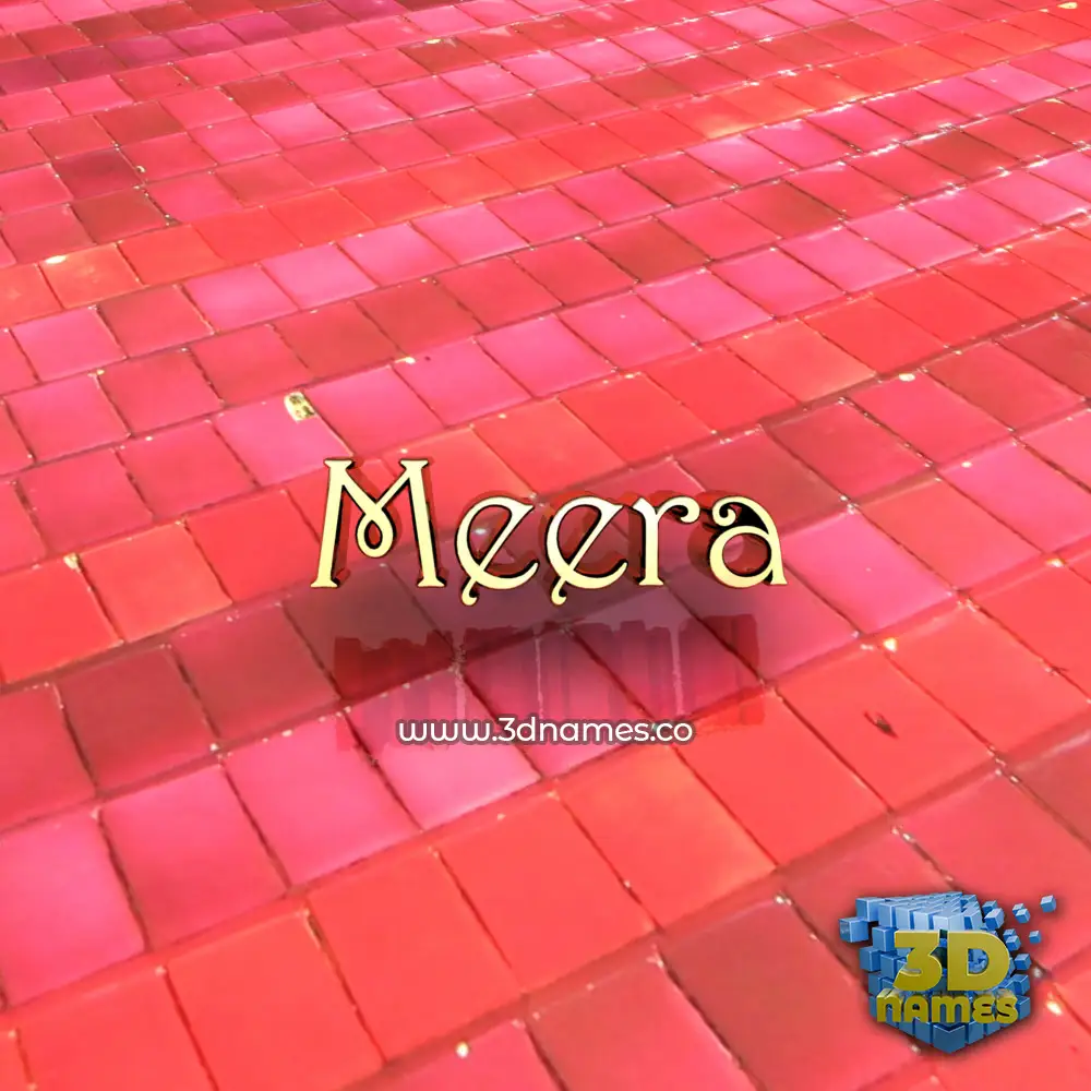 meera in Red Tiles style - 3D name wallpaper