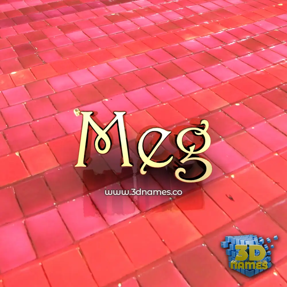 meg in Red Tiles style - 3D name wallpaper