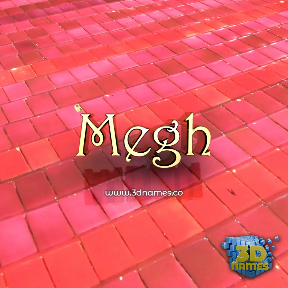 megh in Red Tiles style - 3D name wallpaper