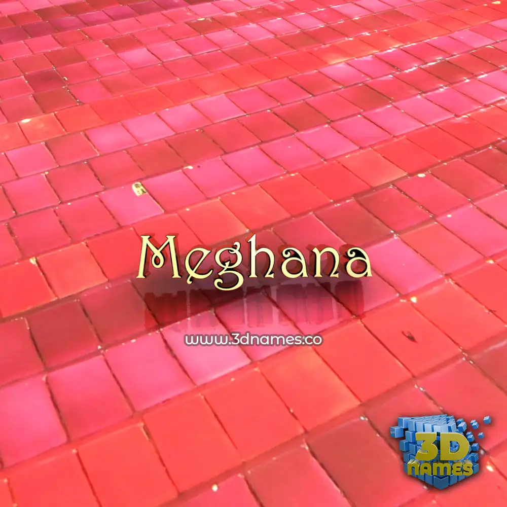 meghana in Red Tiles style - 3D name wallpaper