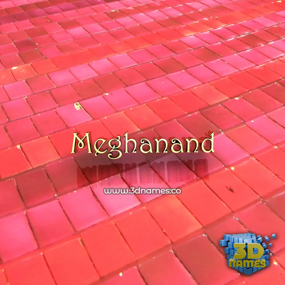 meghanand in Red Tiles style - 3D name wallpaper