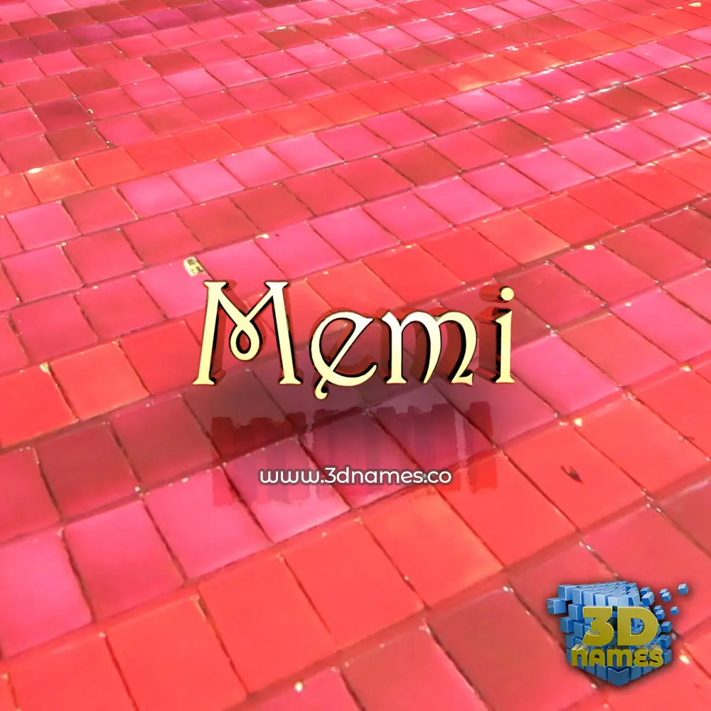 memi in Red Tiles style - 3D name wallpaper