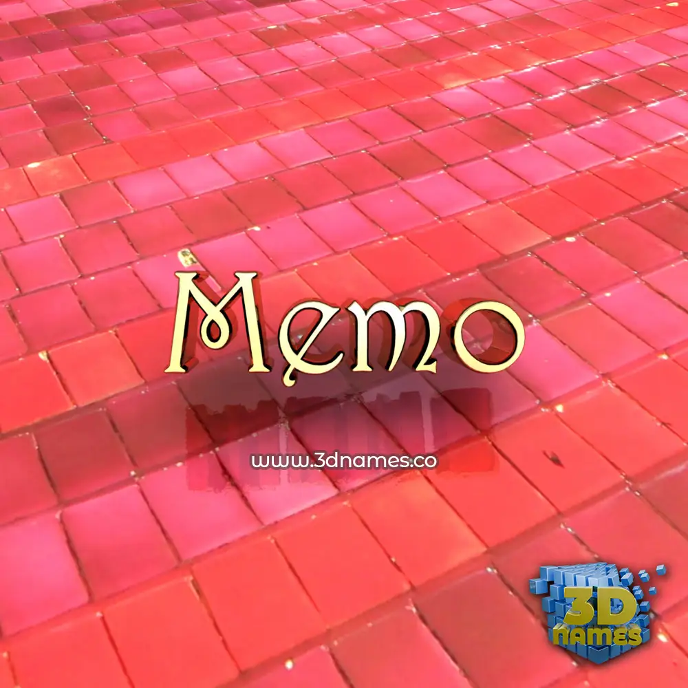 memo in Red Tiles style - 3D name wallpaper