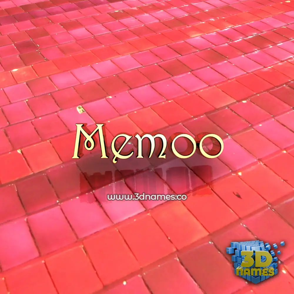 memoo in Red Tiles style - 3D name wallpaper
