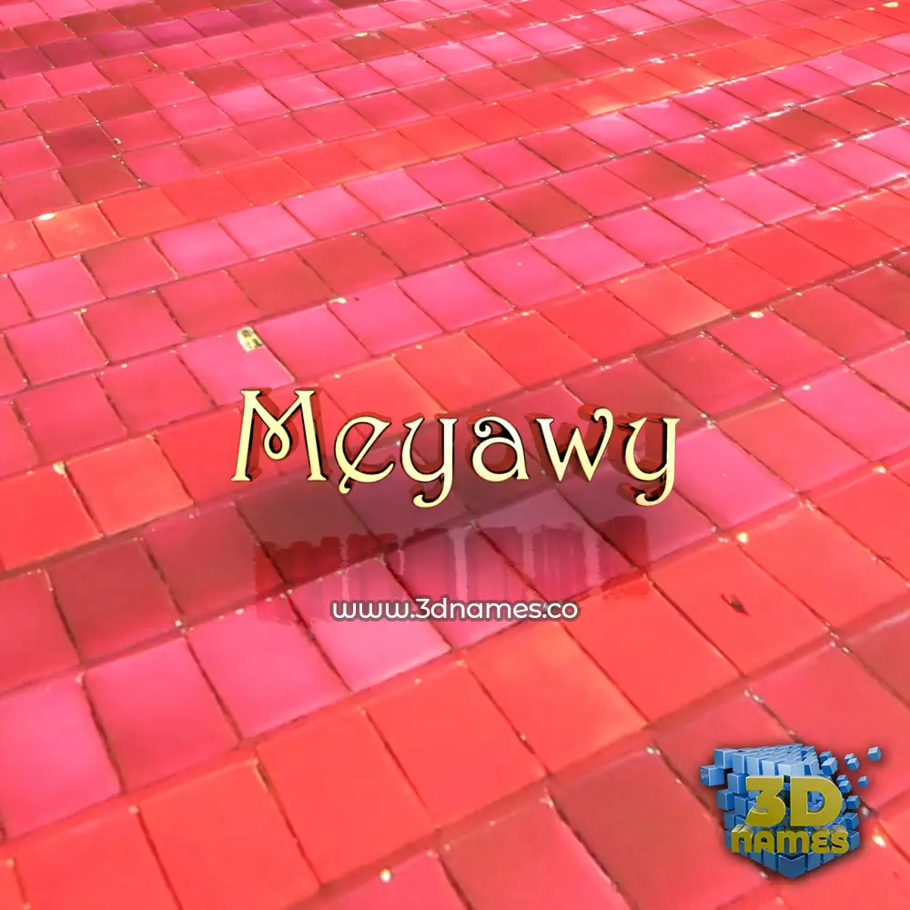 meyawy in Red Tiles style - 3D name wallpaper
