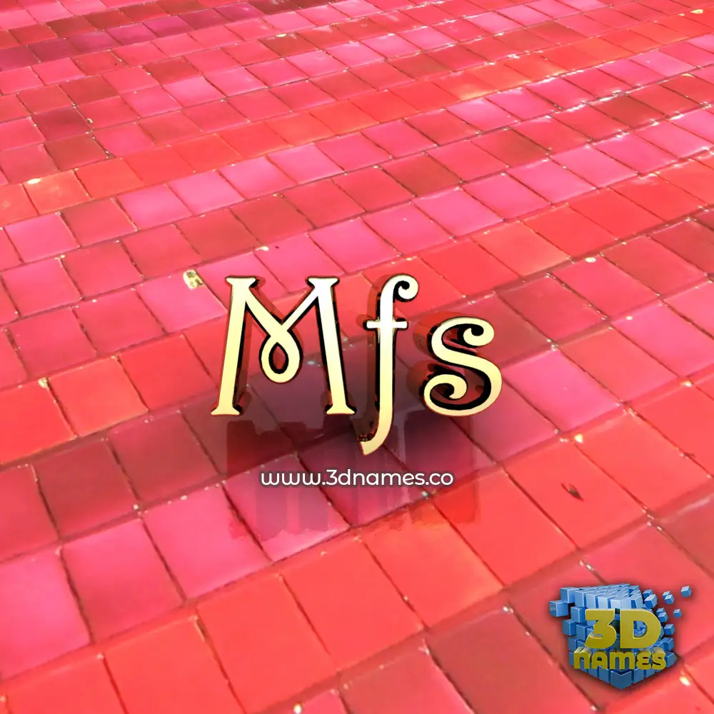 mfs in Red Tiles style - 3D name wallpaper