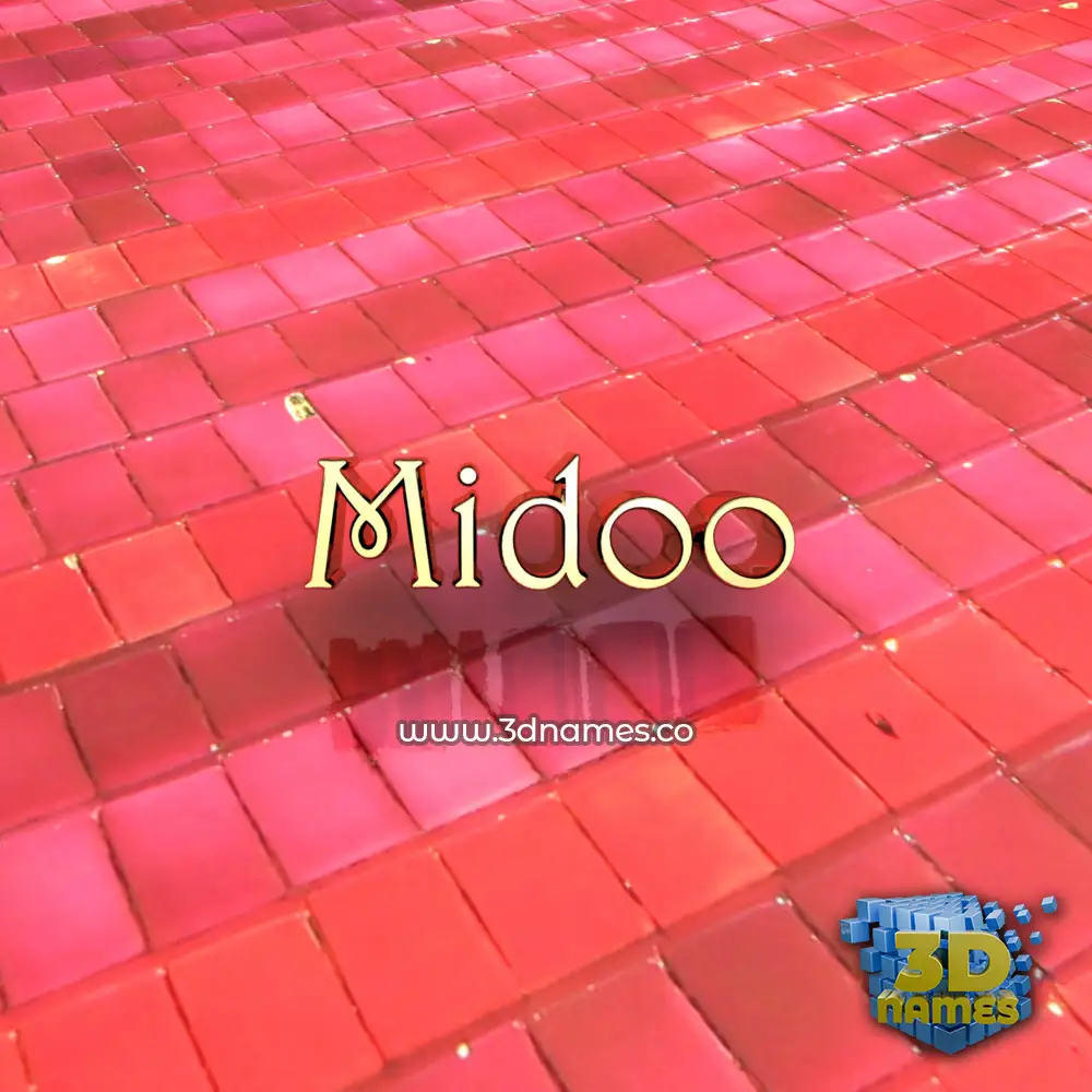 midoo in Red Tiles style - 3D name wallpaper
