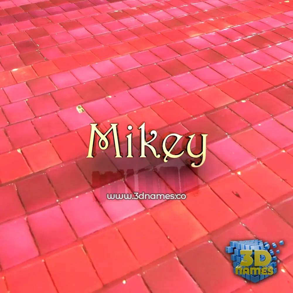 mikey in Red Tiles style - 3D name wallpaper
