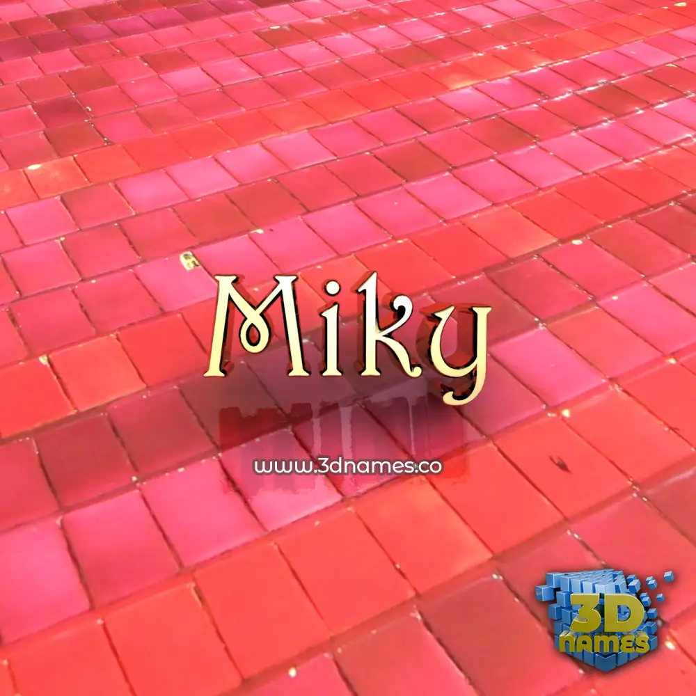 miky in Red Tiles style - 3D name wallpaper
