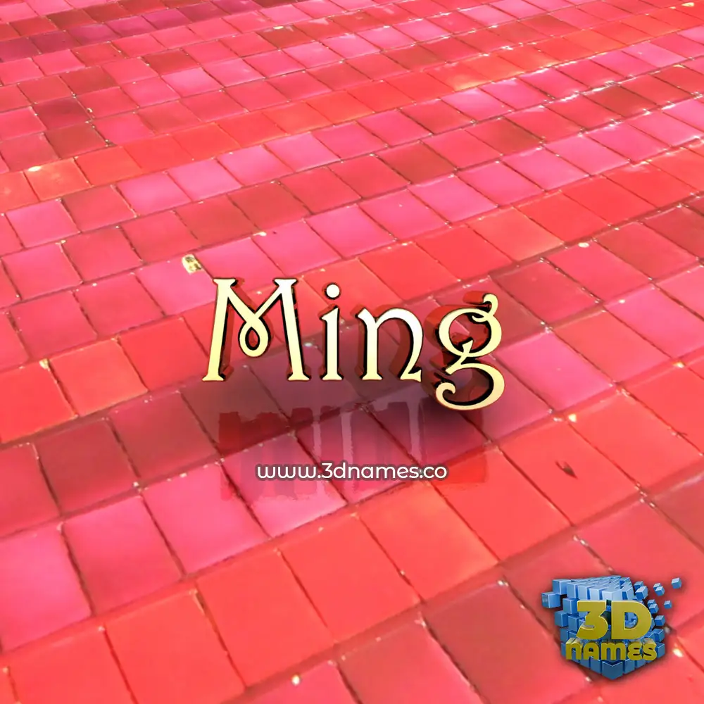 ming in Red Tiles style - 3D name wallpaper