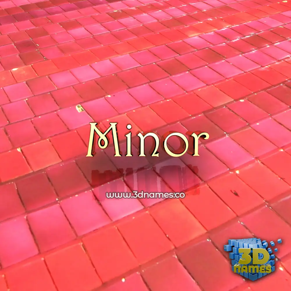 minor in Red Tiles style - 3D name wallpaper