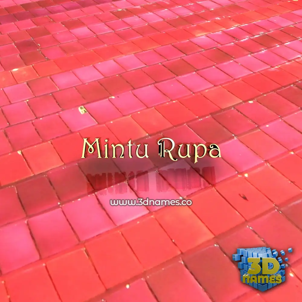 mintu rupa in Red Tiles style - 3D name wallpaper