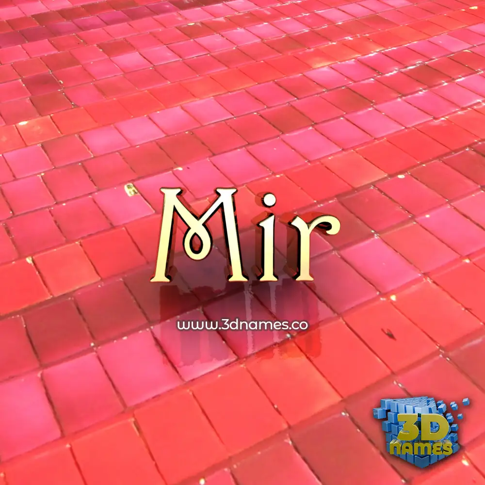 mir in Red Tiles style - 3D name wallpaper